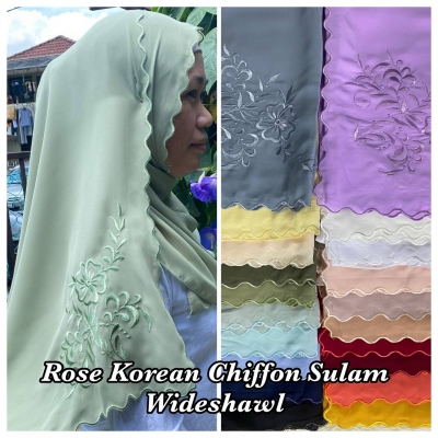 Rose Korean Chiffon Wideshawl